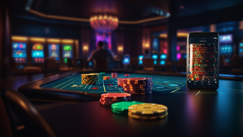 Android en iPhone met een mobiele casino-interface op het scherm