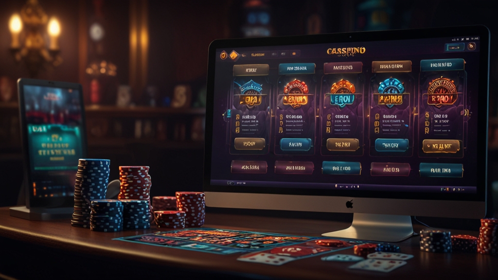 Stapsgewijze activatie van een bonuscode op een donkere casino-interface