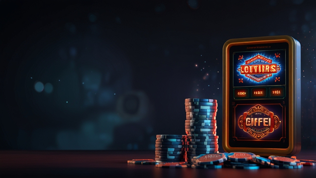 Gratis startactie met bonusbanner, munten en speelkaarten in een casinoomgeving