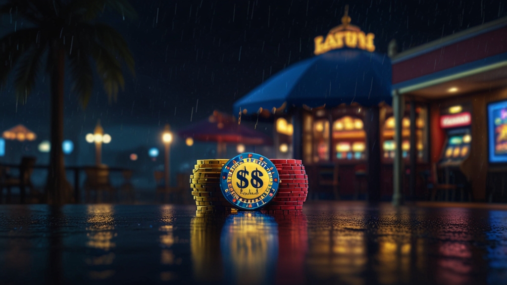 Weekendopname met wachtende betaalstatus op telefoon in casino-omgeving